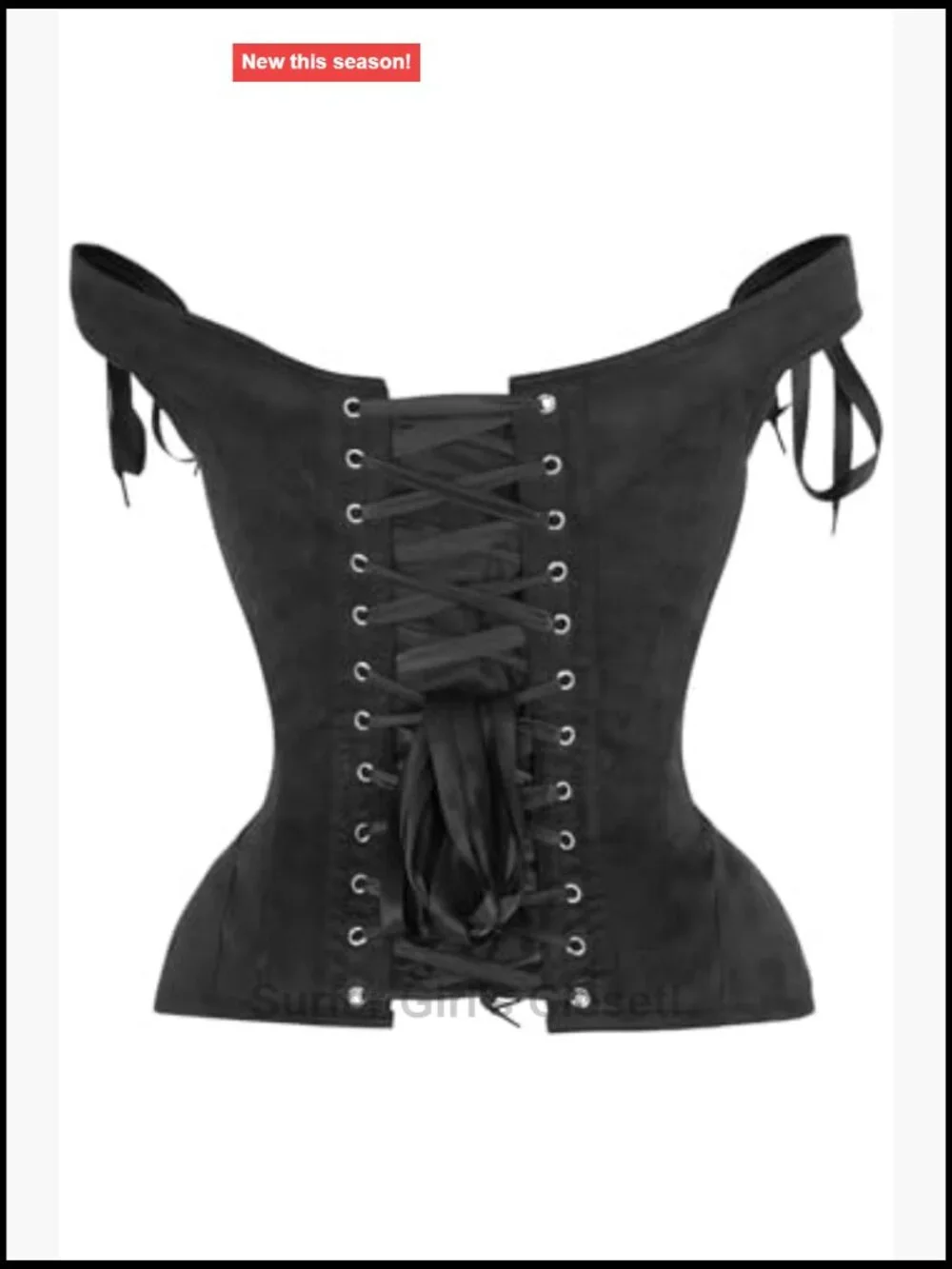 Suede Steel Boned Corset Top Hook & Eye Closure Bustier